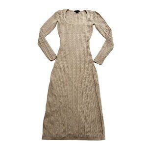 Marciano Guess Cable Knit Sweater Dress in Fawn